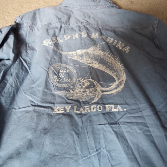 Ralph lauren marlin hook reel denim tshirt xxl - Picture 5 of 5